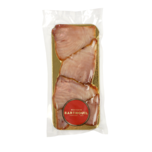 Thon fumé de saint jean de luz, pêché à la ligne 4 tranches 100 gr - maison barthouil